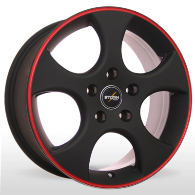 Диски BK 029 MtBRL (Matt Black Red Line) Storm